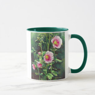 Mug 0013 Hollyhocks roses