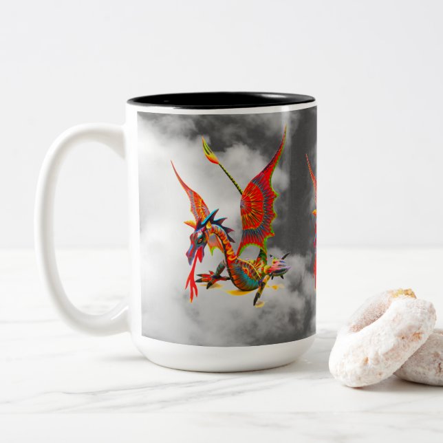 Mug - 0110 - Dragon Rouge (Avec donut)