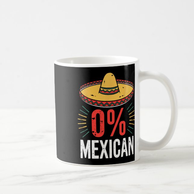 Mug 0% Chemise Mexicaine Hommes Drôle Femmes Cinco De  (Droite)