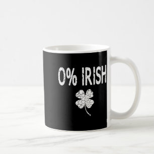 Mug 0% Irlandais Drôle St. Patrick's Day Trèfle Hommes