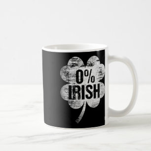 Mug 0% Irlandais Saint-Patrick drôle Saint Pattys Zéro