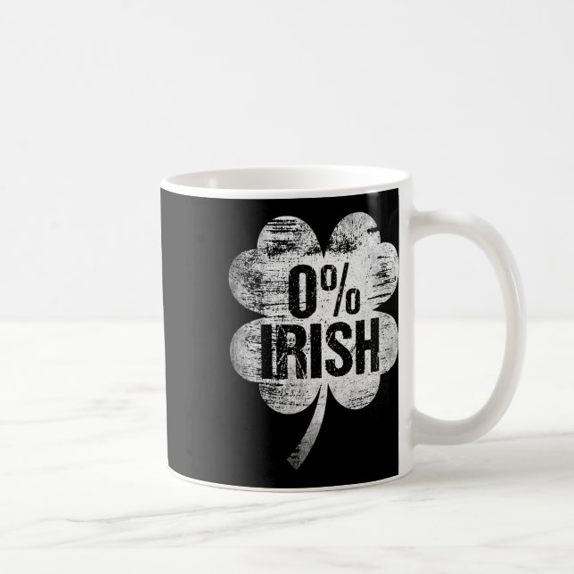 Mug 0% Irlandais Saint-Patrick drôle Saint Pattys Zéro (Droite)