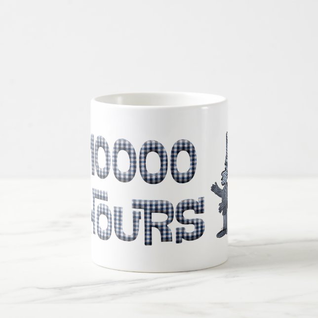 Mug  10000 heures avec une superposition de tissu à ca (Centre)