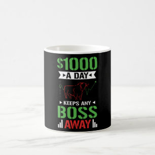 Mug 1000 $ par jour Stock Jour Trading