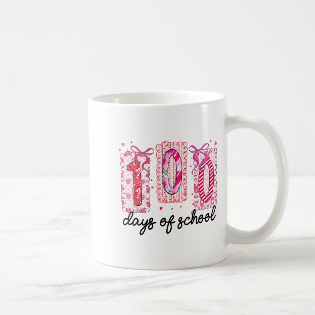 Mug 100 Days Of School Coquette Valentine Girls Teache (Droite)