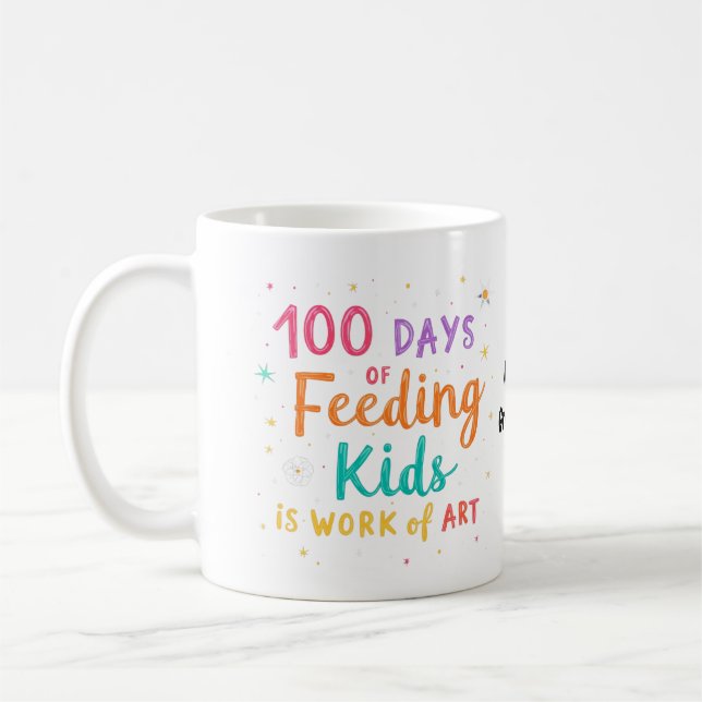 Mug 100 jours d'alimentation des enfants est une œuvre (Gauche)