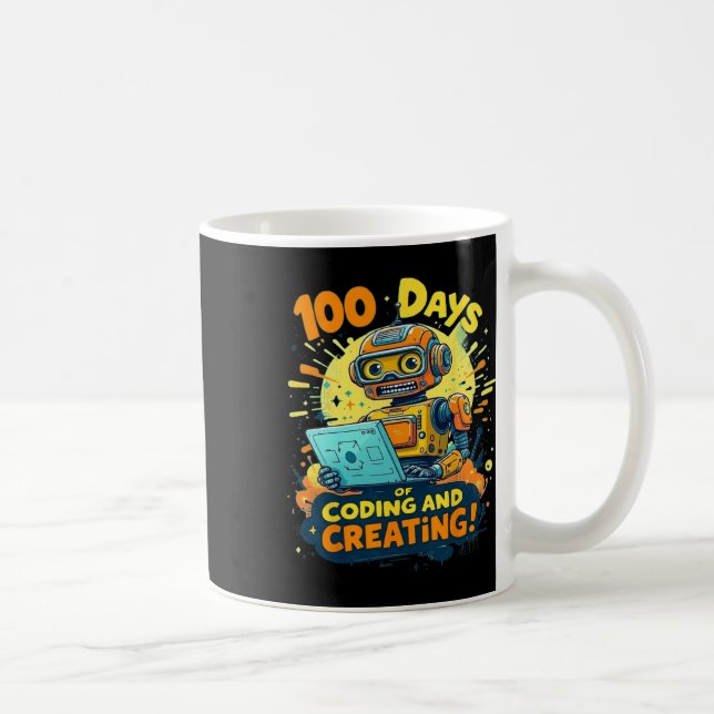 Mug 100 Jours De Codage Et De Création Robot 100 Jour  (Droite)
