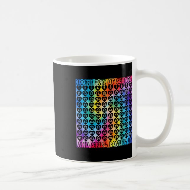 Mug 100 Jours De Coeurs De Teinture À L'École Numéros  (Droite)
