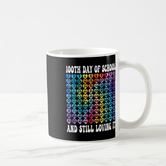 Mug 100 Jours De Coeurs De Teinture À L'École Numéros  (Droite)