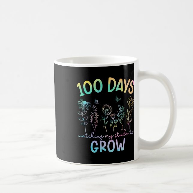 Mug 100 Jours De Croissance Des Fleurs De Boho Enseign (Droite)