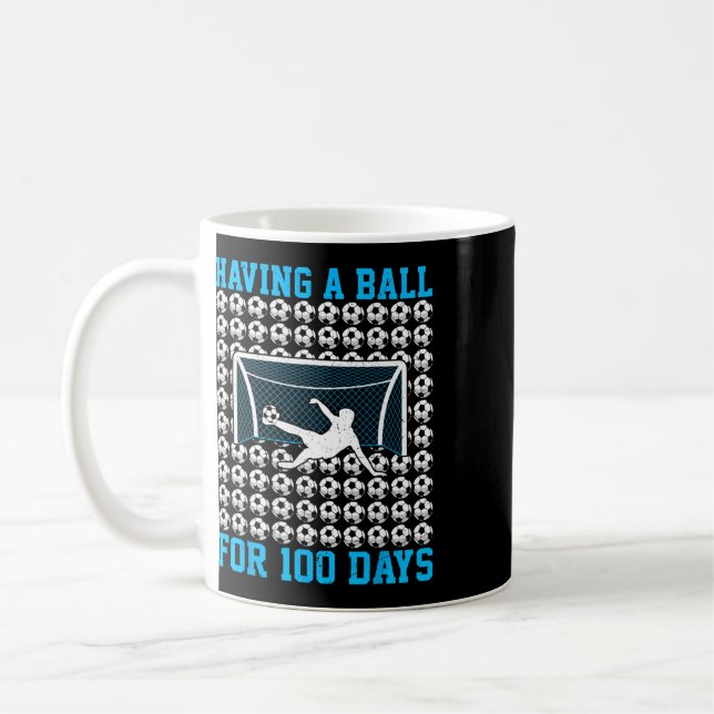 Mug 100 jours de soccer pour l'école 100e jour d'école (Gauche)