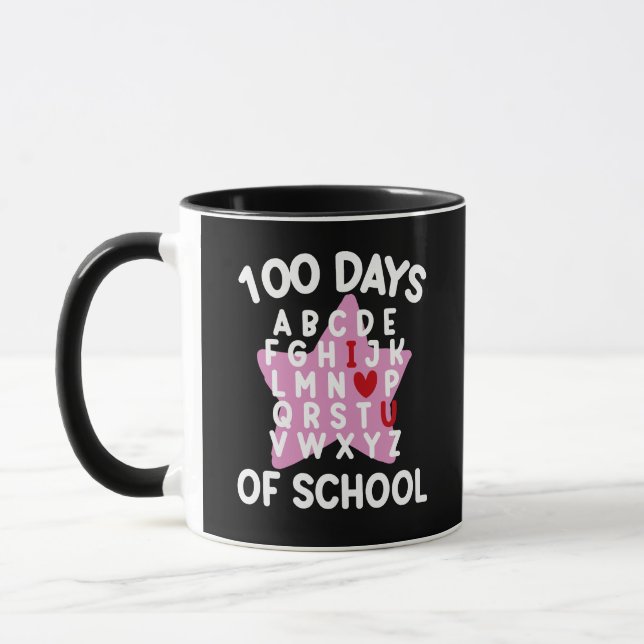 Mug 100 jours d'école Alphabet 100ème jour Enseignant  (Gauche)