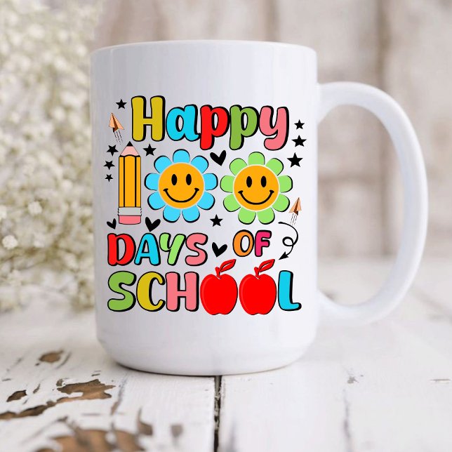 Mug 100 jours d'école. appréciation du professeur .pro (happy 100 days of school mugs, teacher gift, teacher appreciation mug)