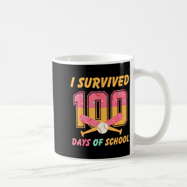 Mug 100 jours d'école baseball garçons enfants 100ème  (Droite)
