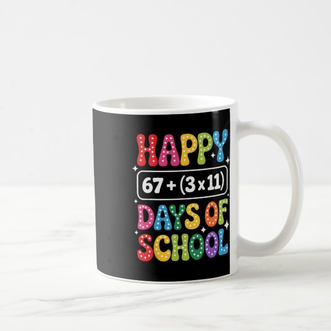 Mug 100 Jours D'école Équation Mathématique Groovy 67  (Droite)