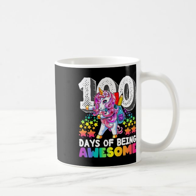 Mug 100 Jours D'École Flossing Unicorn Don Pour Filles (Droite)