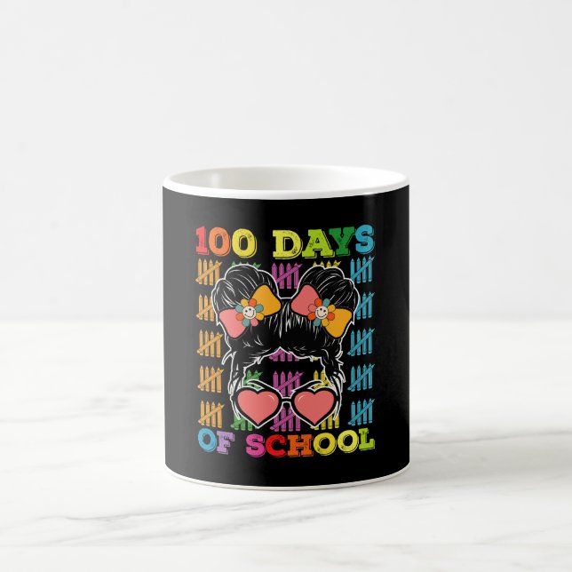 Mug 100 Jours D'École Messy Bun Enseignant (Centre)