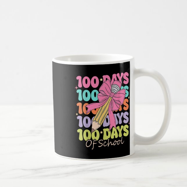 Mug 100 Jours D'Enseignant À L'École Coquette Bow 100e (Droite)