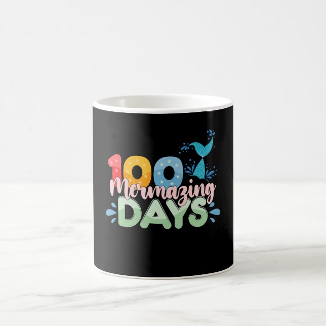 Mug 100 jours mermorables 100e jour d'école sirène (Centre)