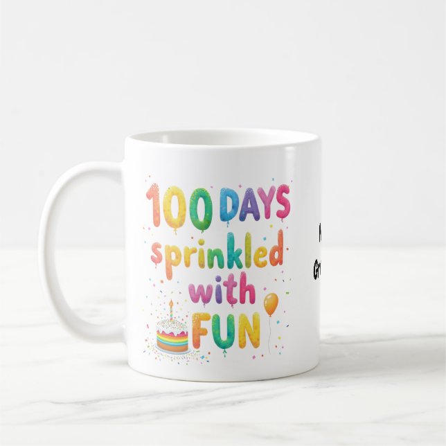 Mug 100 jours parsemés de plaisir Célébrez la joie de  (Gauche)