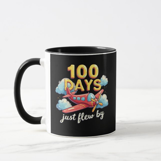 Mug 100 jours sont juste passés en avion 100 jours d'é (Gauche)