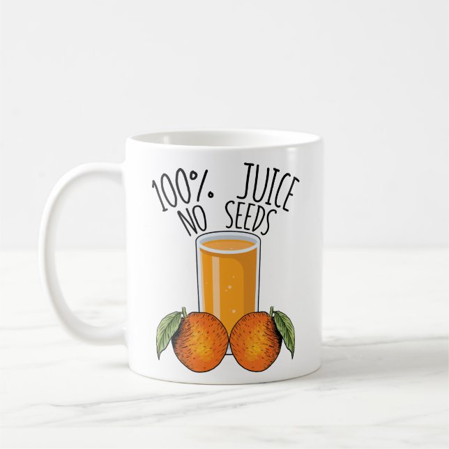 Mug 100% Jus Aucune Graine Orange Vasectomie Homme Cad (Gauche)
