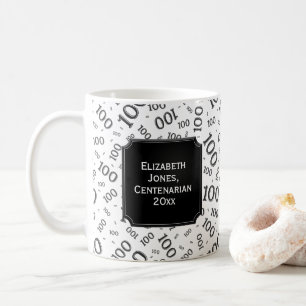 Mug 100e anniversaire Numéro noir Motif Centenarian