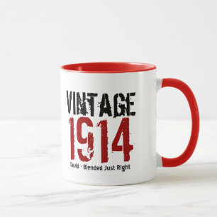 Mug 100e anniversaire Vintage 1914 ou toute année V01