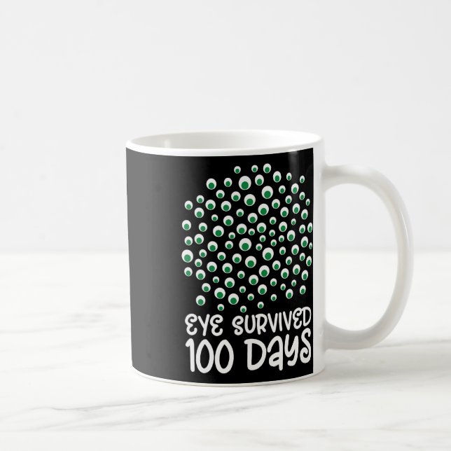 Mug 100e Jour De L'École Monster Googly Oeil Survécu 1 (Droite)