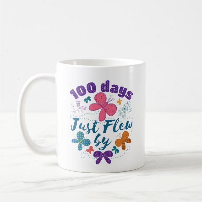 Mug 100e Jour de l'école Papillon 100 jours volés par (Gauche)