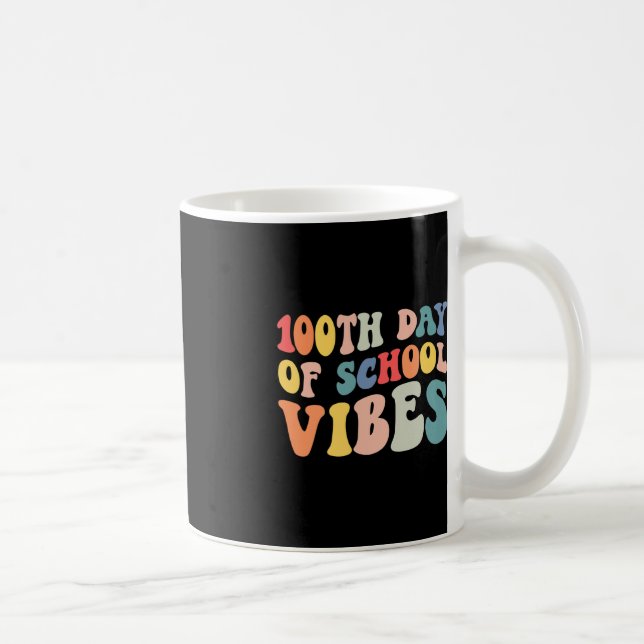 Mug 100e Jour de l'école Vibes Retro Enseignant enfant (Droite)