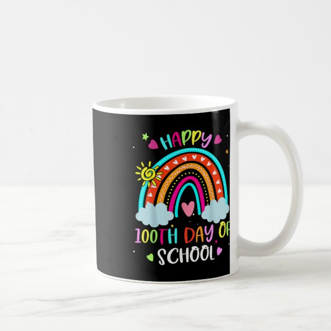 Mug 100e jour d'école arc-en-ciel Joyeux 100 jours plu (Droite)