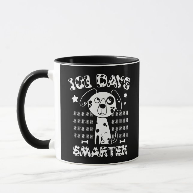 Mug 101 Jours Chien dalmate plus intelligent Cute Anim (Gauche)