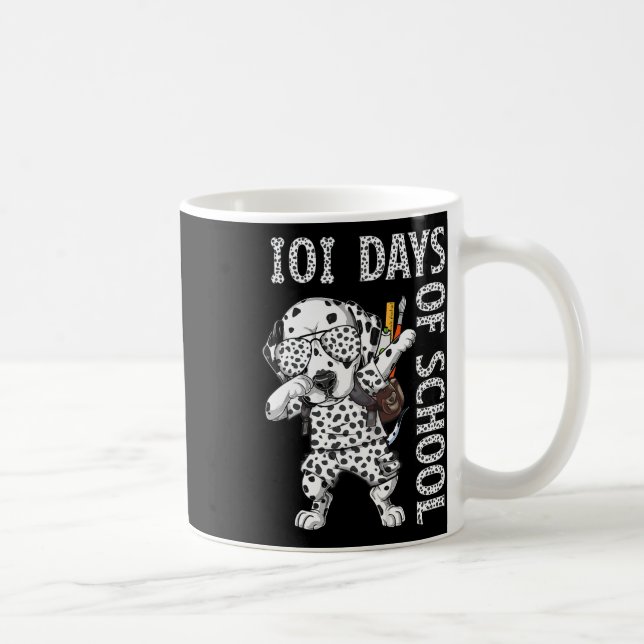 Mug 101 Jours D'école Dalmatien qui Dab Dalmatien Chie (Droite)