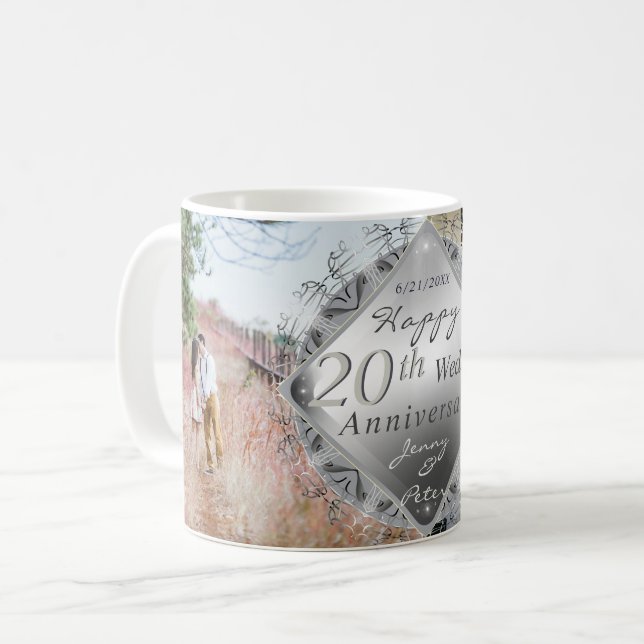 Mug 10,11,20,25e, 70e anniversaire de Mariage (Devant gauche)