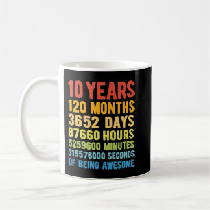 Mug 10 ans 120 mois d'être génial 10e anniversaire