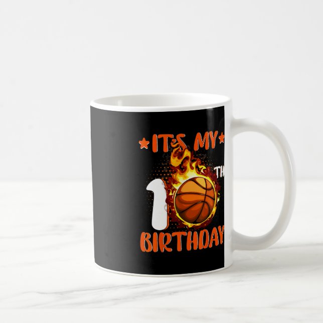 Mug 10 ans C'est mon 10e anniversaire de basket-ball (Droite)