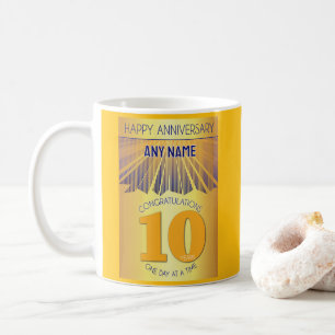 Mug 10 ans d'abstinence   12 Étapes Rayon Doré