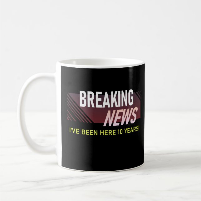 Mug 10 ans d'anniversaire de travail Cadeau pour 10ème (Gauche)