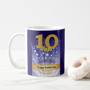 Mug 10 ans de récupération personnalisés Anniversaire