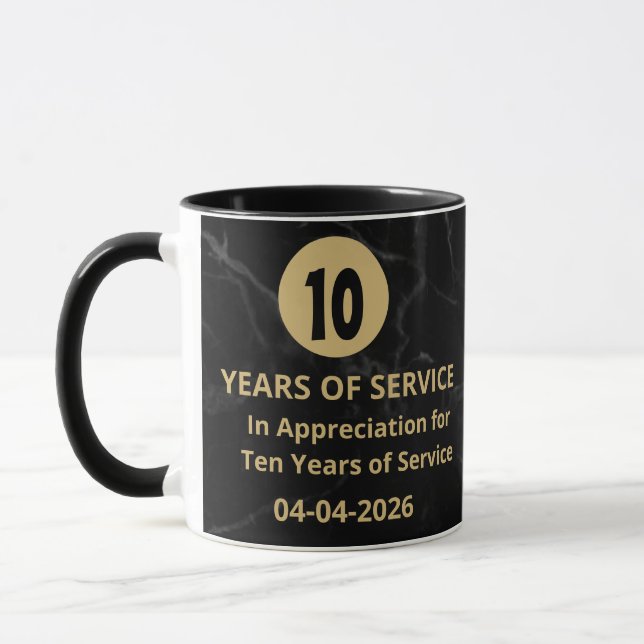 Mug 10 ans de travail | Appréciation des employés (Gauche)