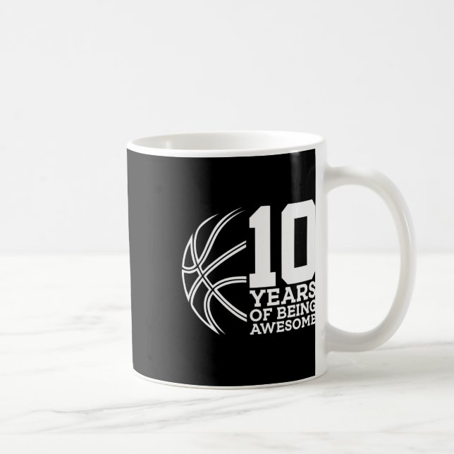 Mug 10 ans d'être génial Bysketbyll 10e anniversaire (Droite)