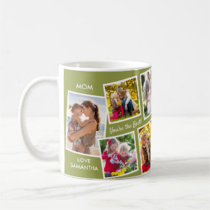 Mug 10 Photo Collage Vert Personnalisé Maman