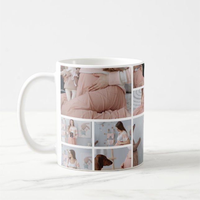 Mug 10 Photo de mon époque de grossesse joyeuse Noël (Gauche)