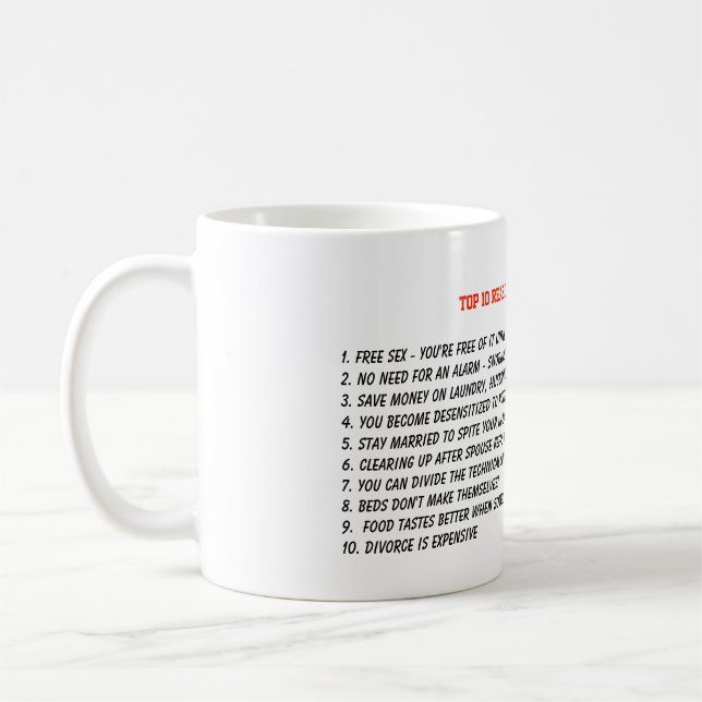 Mug 10 Raisons de rester marié - Anniversaire Mariage (Gauche)