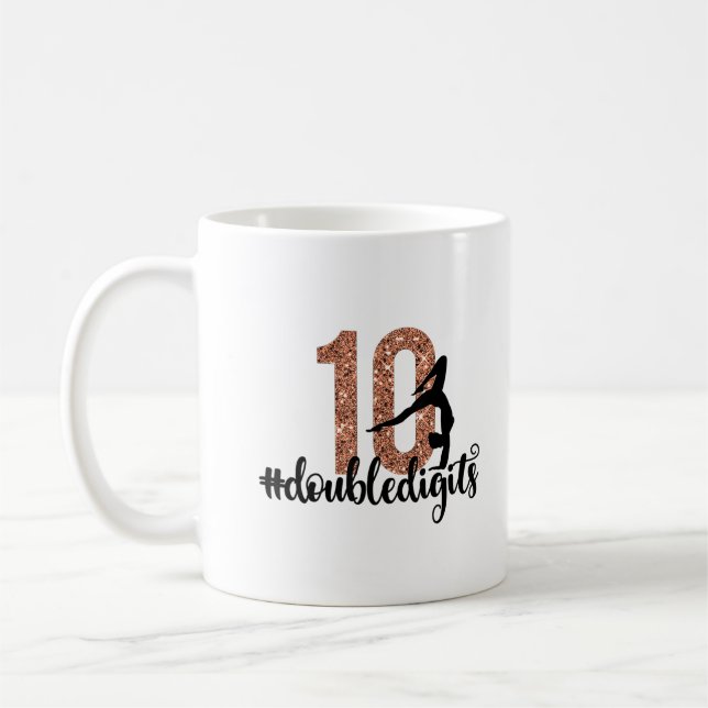 Mug 10e anniversaire Cadeau double chiffres filles Gym (Gauche)