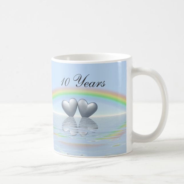 Mug 10e anniversaire Tin Hearts (Droite)