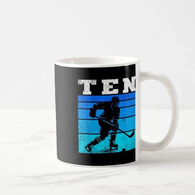 Mug 10th Birthday Ice Hockey Boys Ten Hockey Birthday  (Droite)