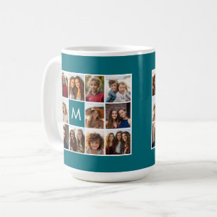 Mug 11 Grille de Collage avec Monogramme