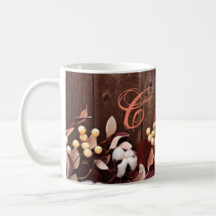 Mug 11 Oz. Bouchon de coton de café sur pierre de boi